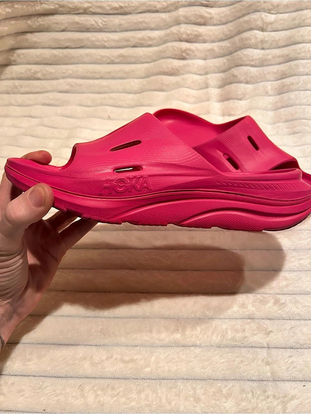 HOKA Ora Recovery Slide 3 Pink Slides US 10 - Picture 3 of 5